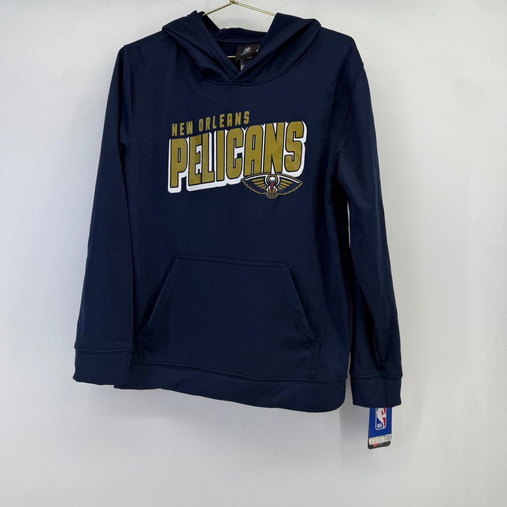Youth New‎ Orleans Pelicans Navy Blue Hoodie Sweatshirt Pullover Size M 10-12